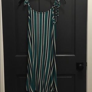 Zara green and white super comfy dress